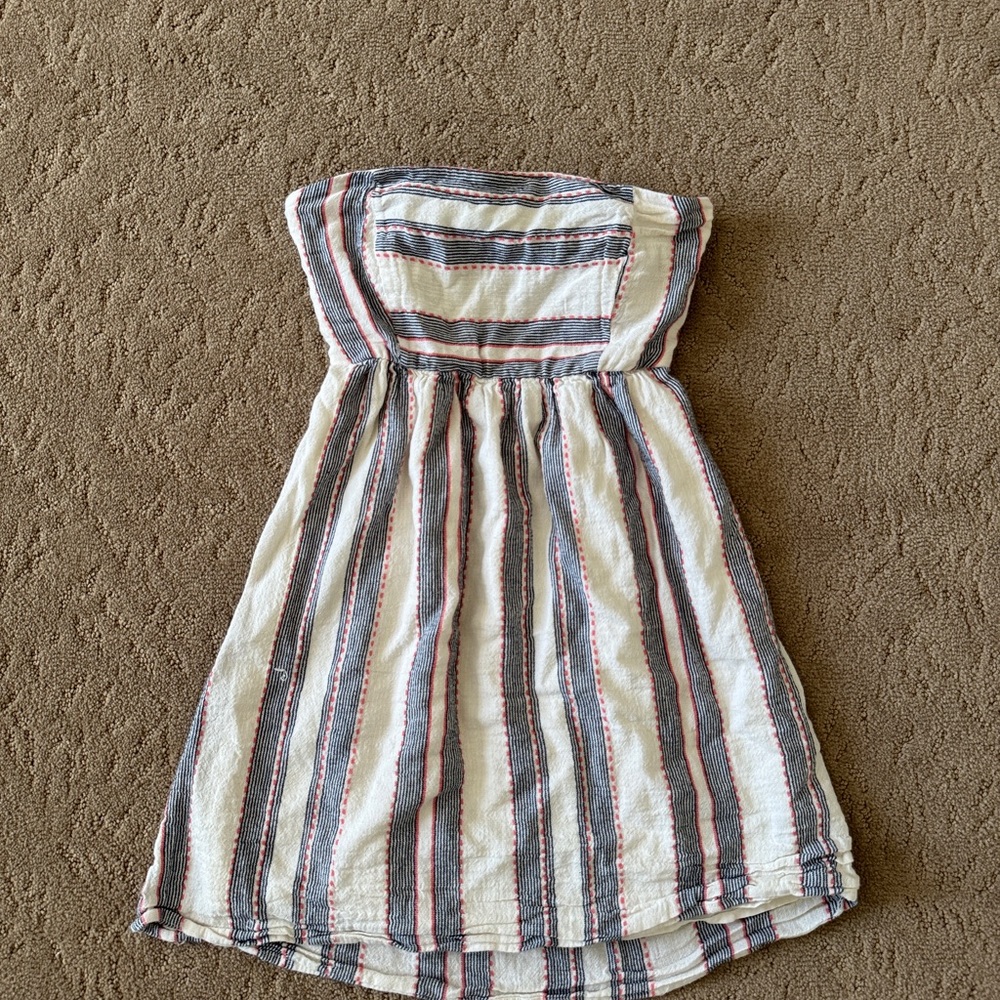 Socialite White and Blue Strapless Sundress